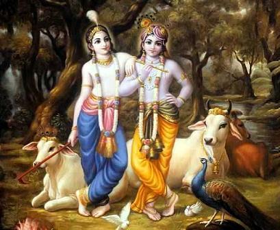 Balarama i Krsna u Vrndavani